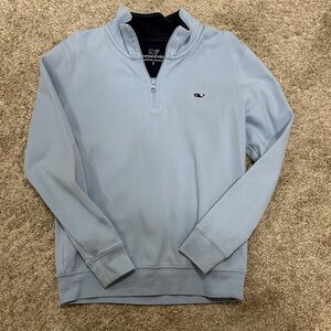 Vineyard Vines Boys Light Blue quarter zip. Size 7. Like new